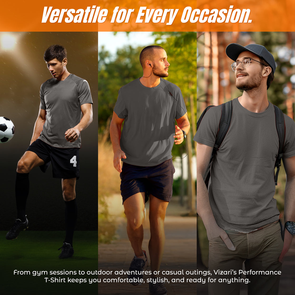 Performance T-Shirt-Grey - Vizari Sports