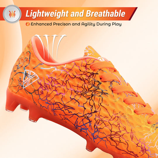 Vizari Zodiac JR orange youth soccer cleat outsole with molded TPU round studs (non-metal)