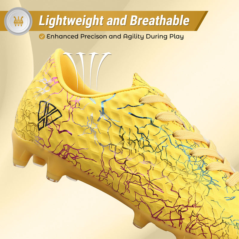 Vizari Zodiac JR yellow kids soccer cleat, inner side view
