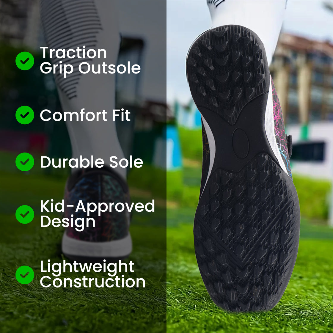 Zodiac Velcro Junior Turf Soccer Shoes - Black