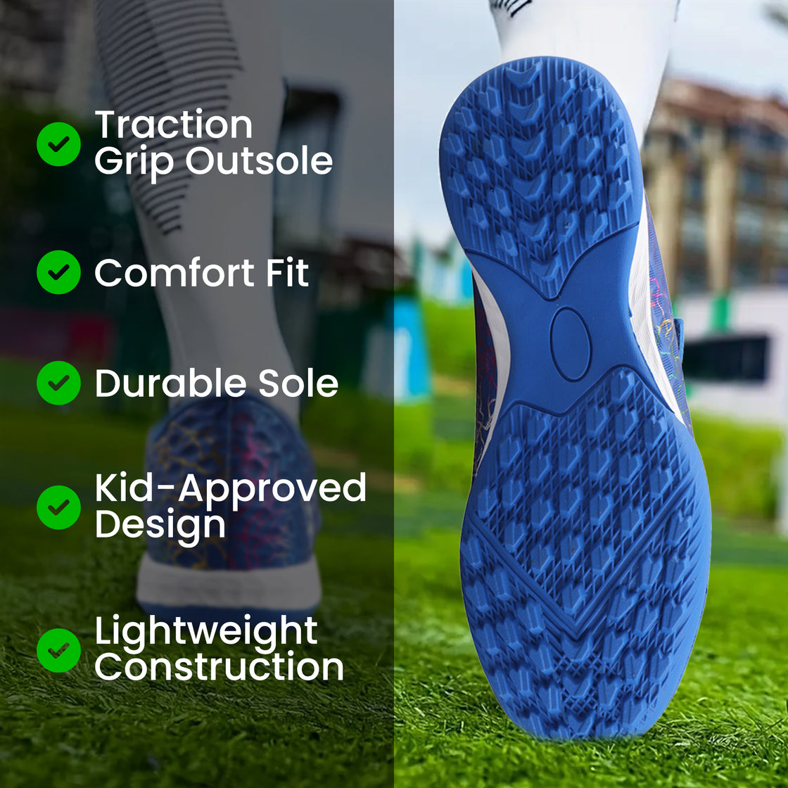 Zodiac Velcro Junior Turf Soccer Shoes - Blue