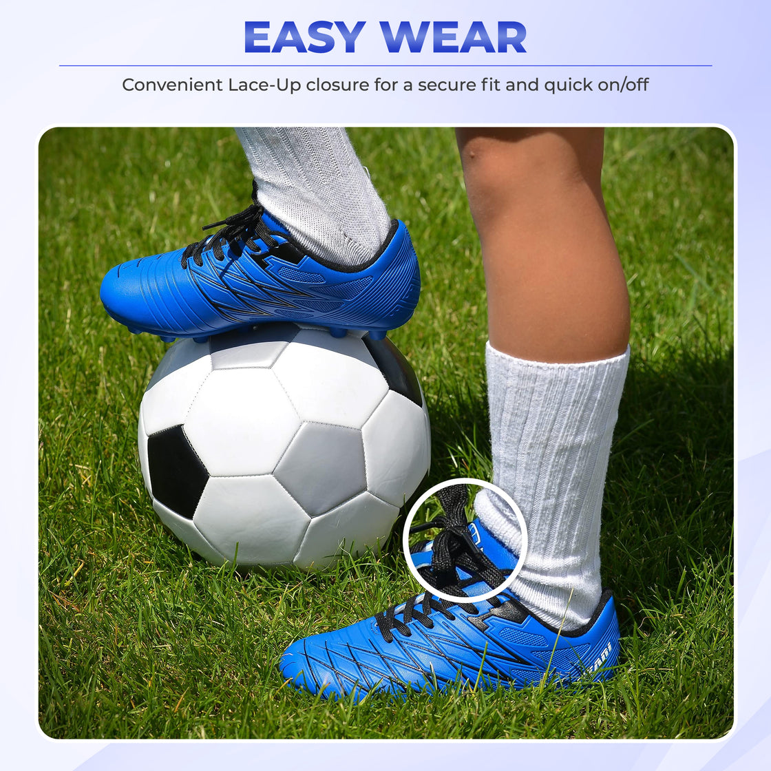 Boca Firm Ground Soccer Cleats - Blue/Black - Vizari Sports