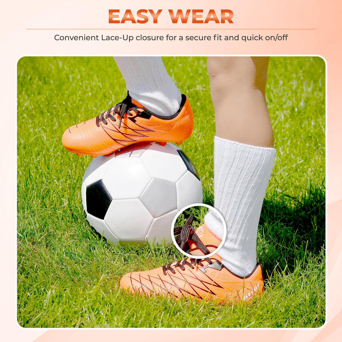 Boca Firm Ground Soccer Cleats - Orange/Black - Vizari Sports