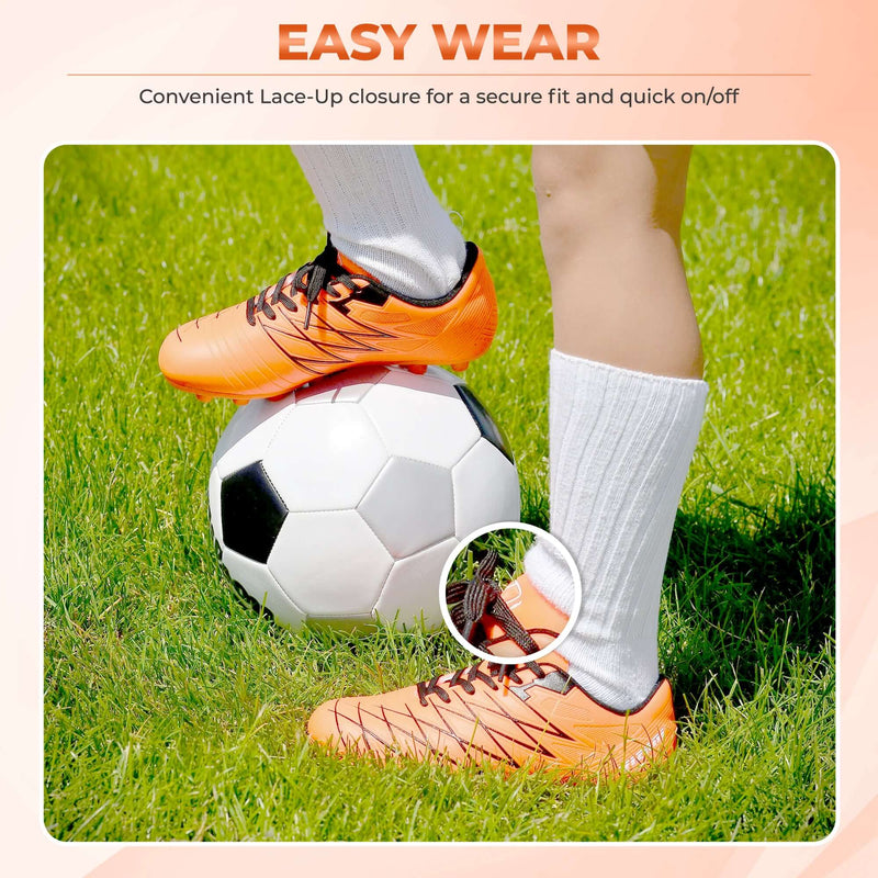Boca Firm Ground Soccer Cleats - Orange/Black - Vizari Sports