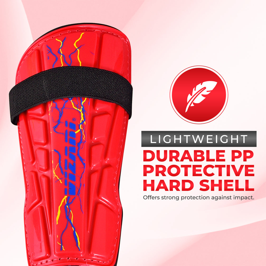 Zodiac Soccer Shin Guard with Detachable Ankle Protection-Red - Vizari Sports