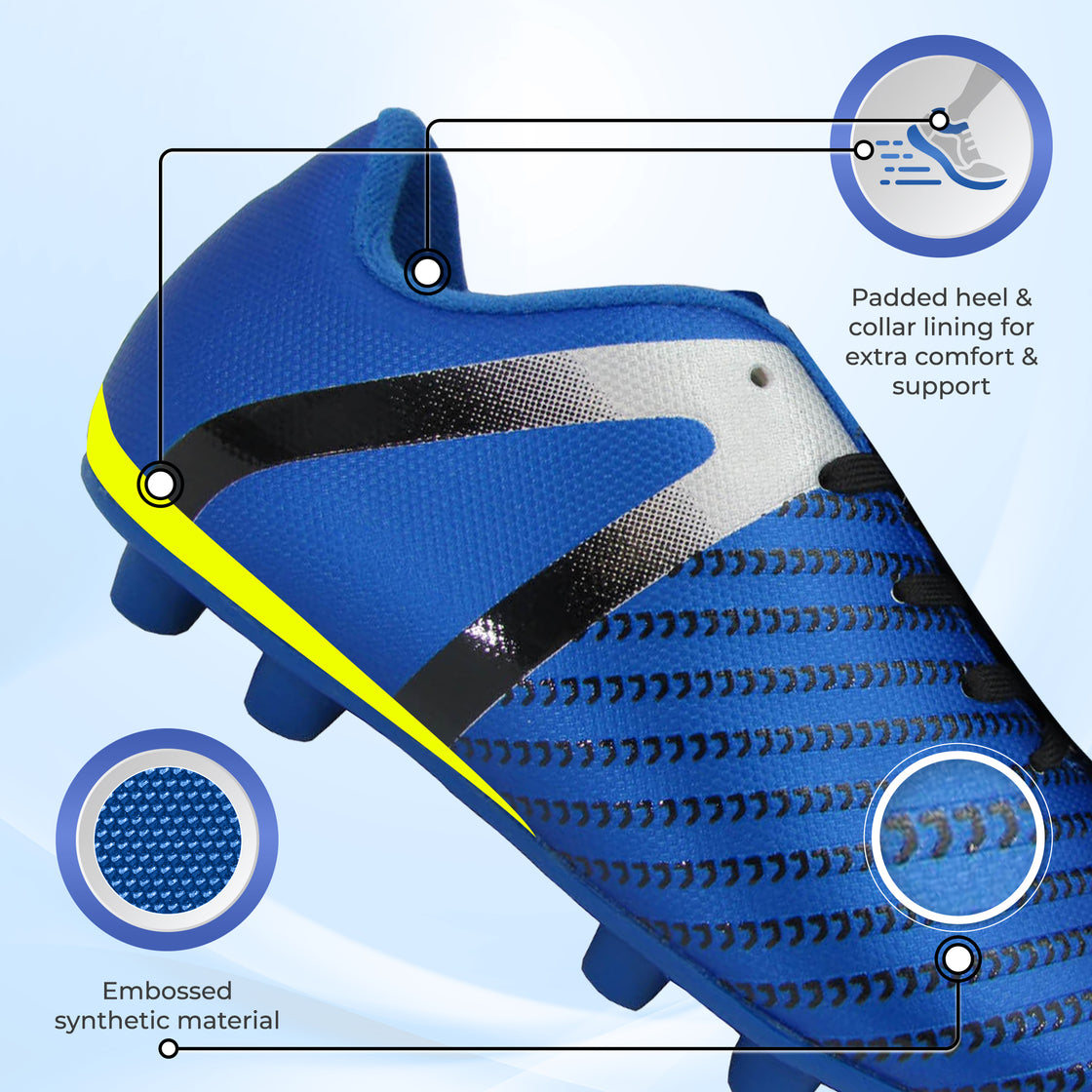 Impact Firm Ground Soccer Shoes -Blue/Silver - Vizari Sports