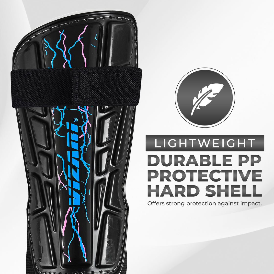 Zodiac Soccer Shin Guard with Detachable Ankle Protection-Black - Vizari Sports