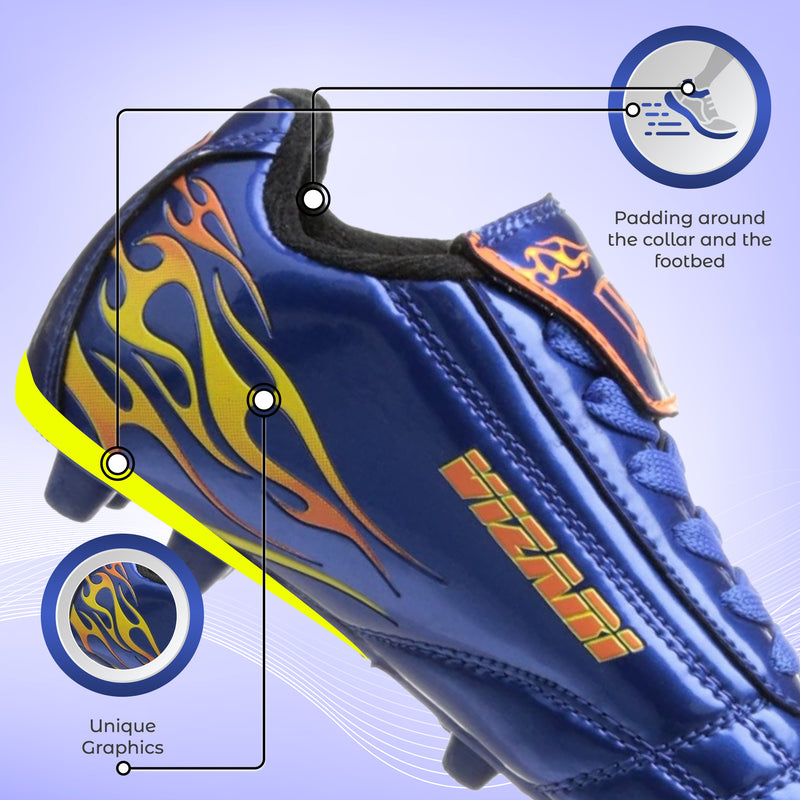Blaze Firm Ground Soccer Cleats - Blue/Orange - Vizari Sports