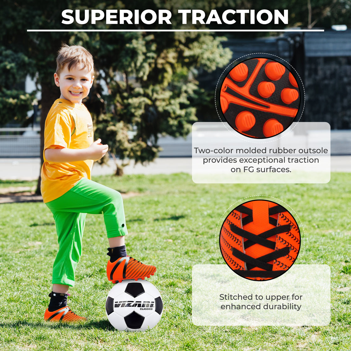 Impact Firm Ground Soccer Shoes -Orange/Silver - Vizari Sports