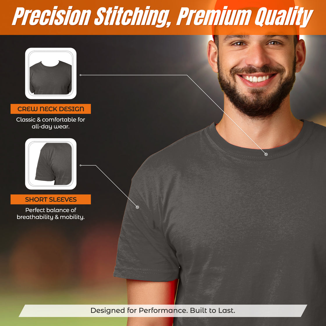 Performance T-Shirt-Grey - Vizari Sports