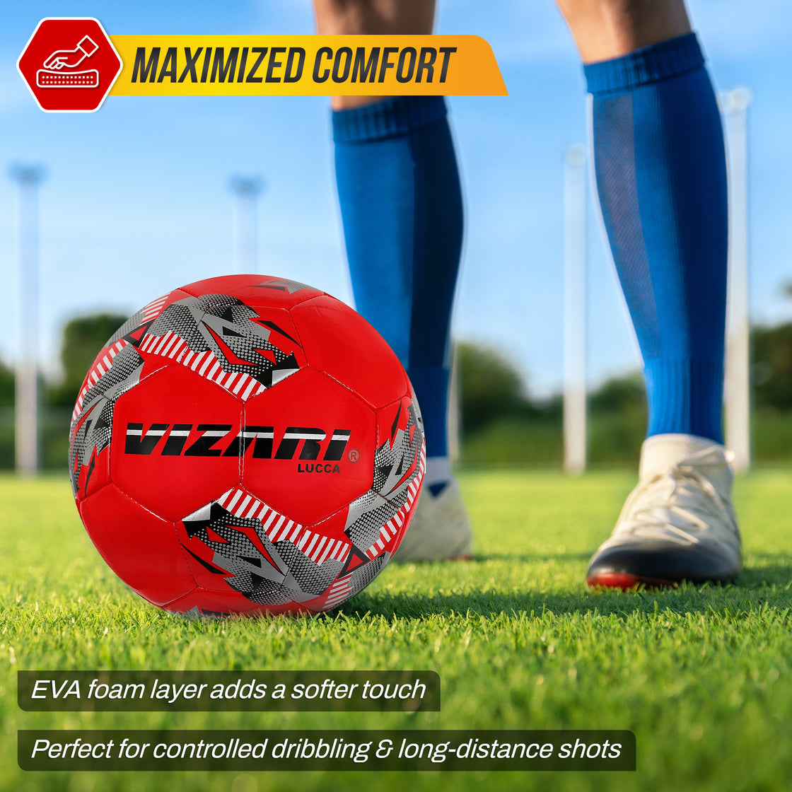 Lucca Soccer Ball-Red - Vizari Sports