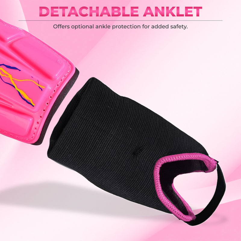 Vizari Zodiac Soccer Shin Guard with Detachable Ankle Protection – Pink
