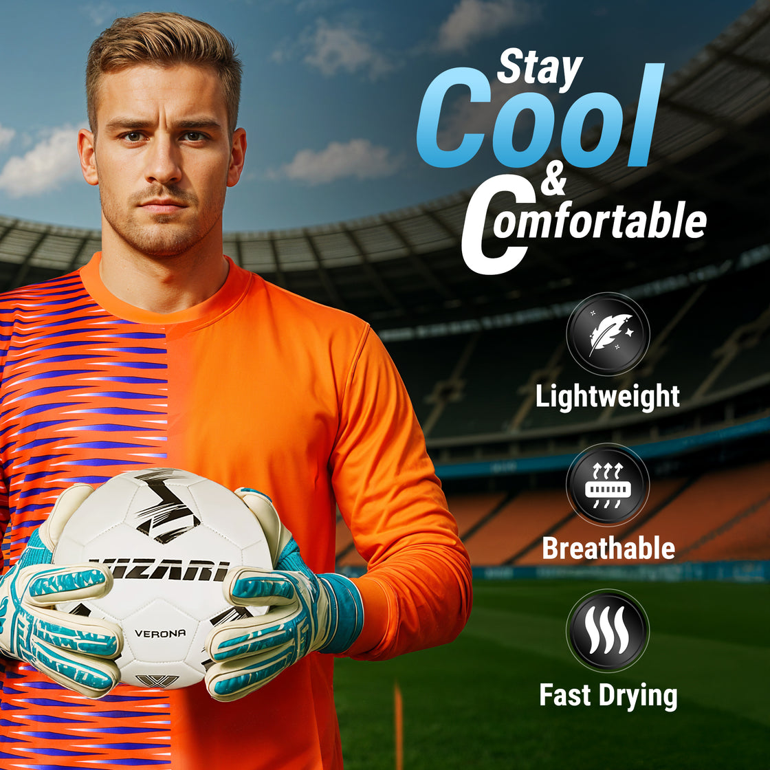 Portola Goalkeeper Jersey - Orange/Royal/Silver - Vizari Sports