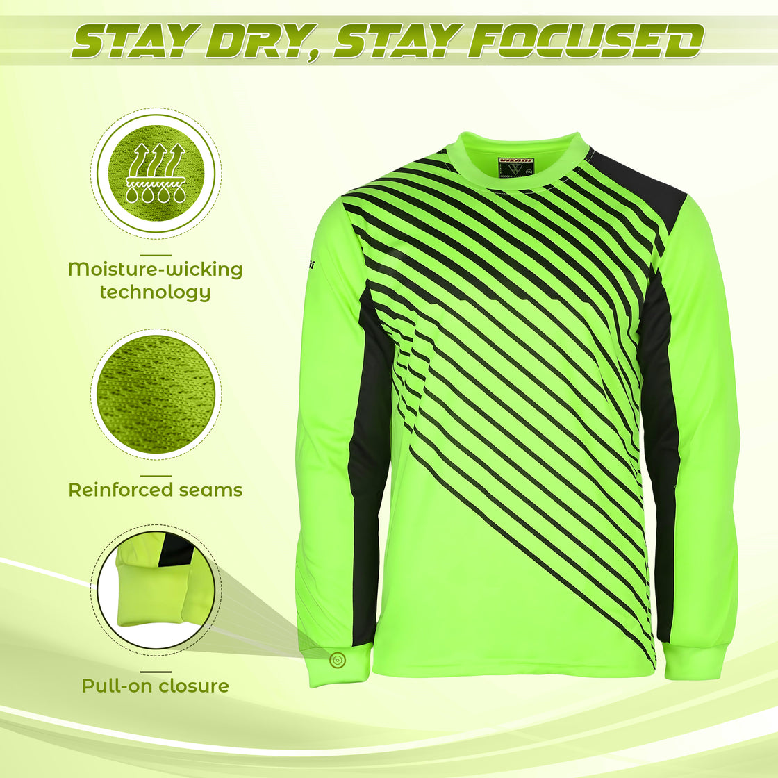 Arroyo Goalkeeping Jersey - Green/Black - Vizari Sports