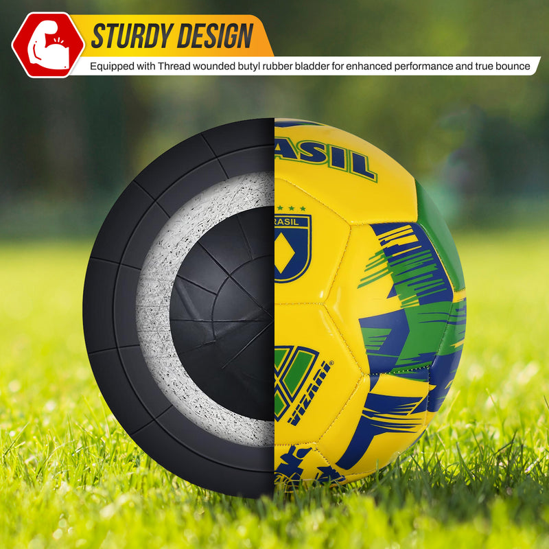 Mini National Team Soccer Balls-Brazil Yellow - Vizari Sports