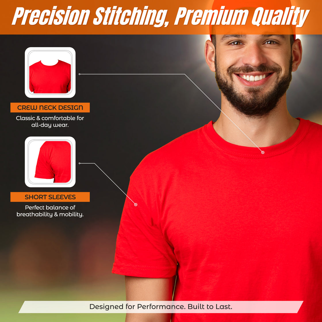 Performance T-Shirt-Red - Vizari Sports