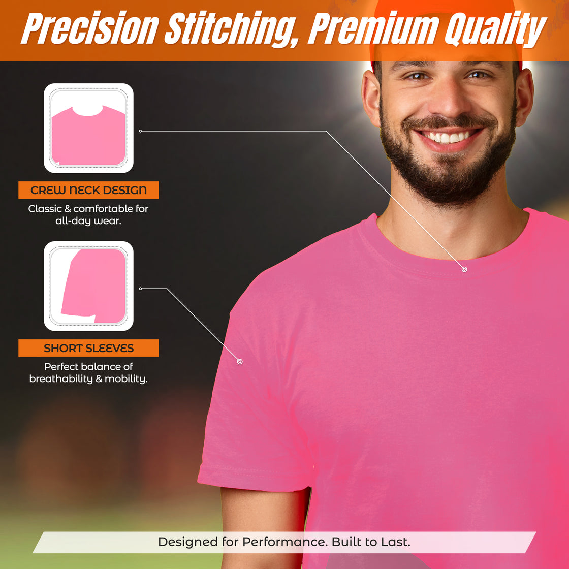 Performance T-Shirt-Neon Pink - Vizari Sports