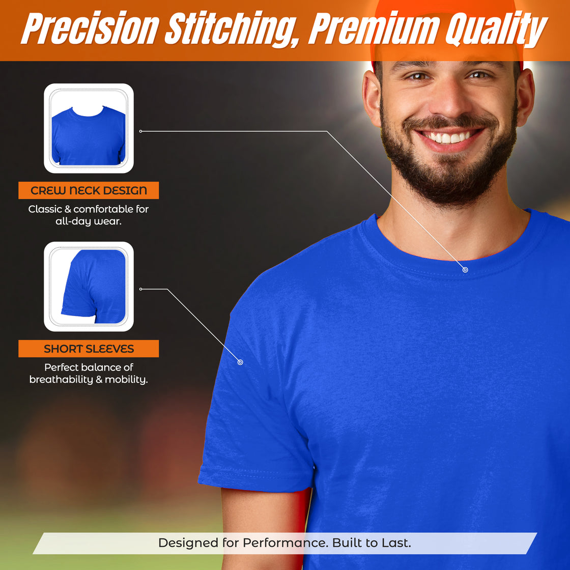 Vizari Performance T-Shirt for Men - Royal Blue - Vizari Sports