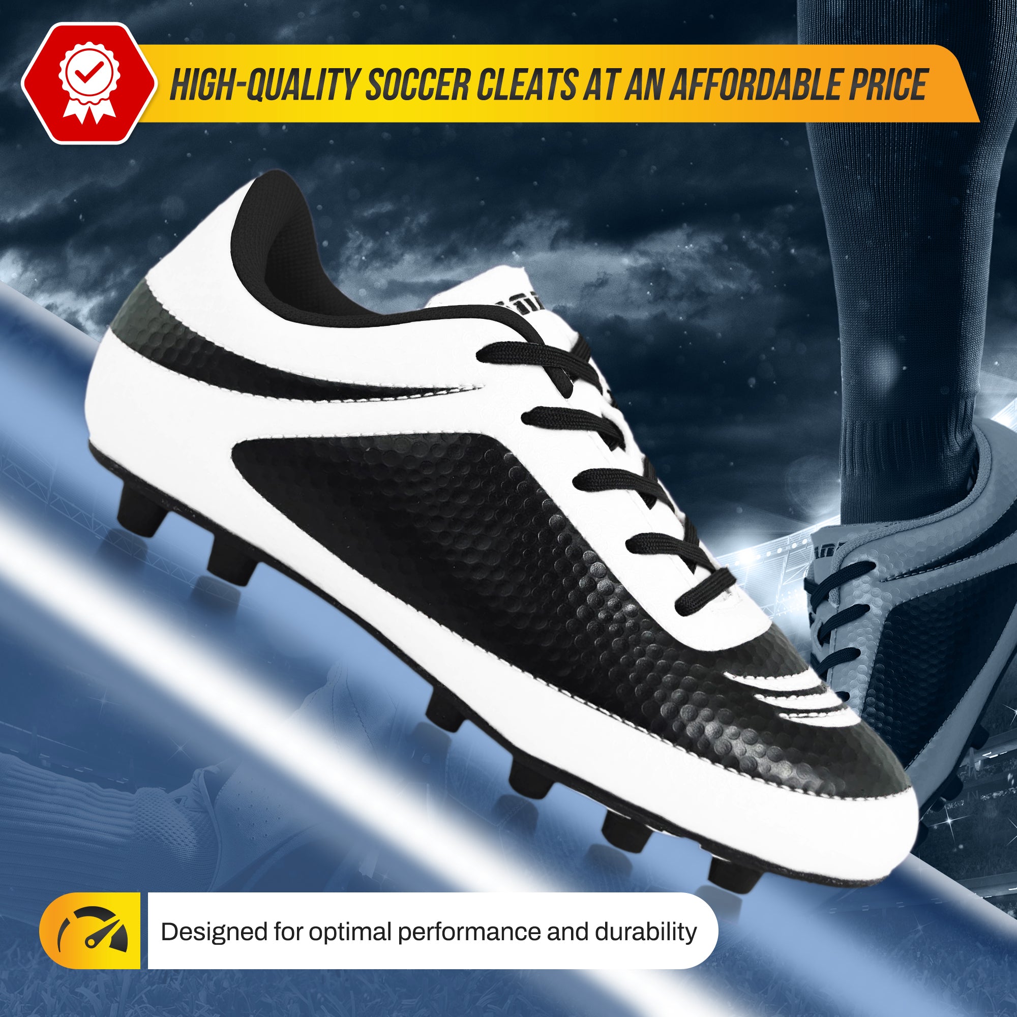 Infinity Firm Ground Soccer Shoes -White/Black