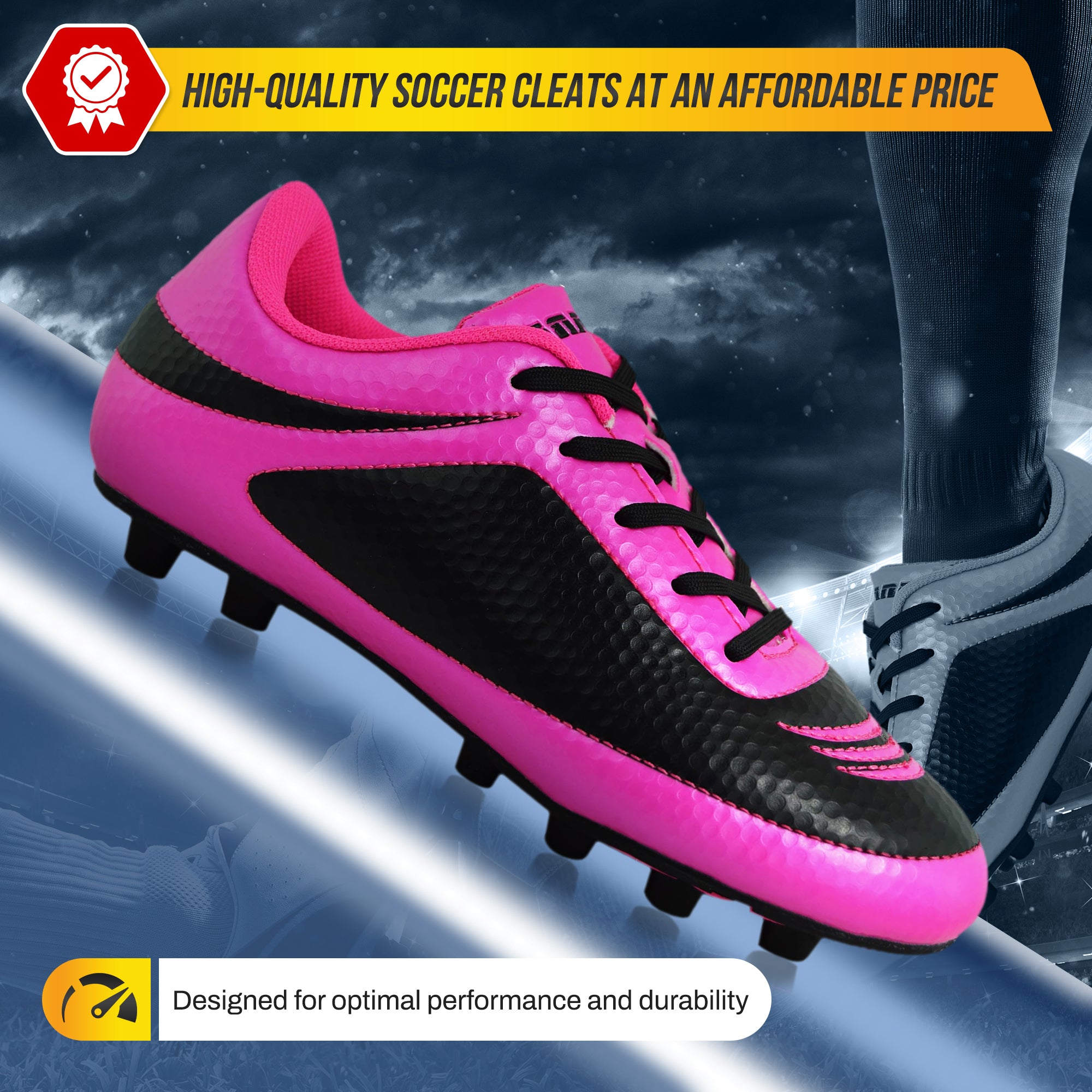 Infinity Firm Ground Soccer Shoes -Pink/Black
