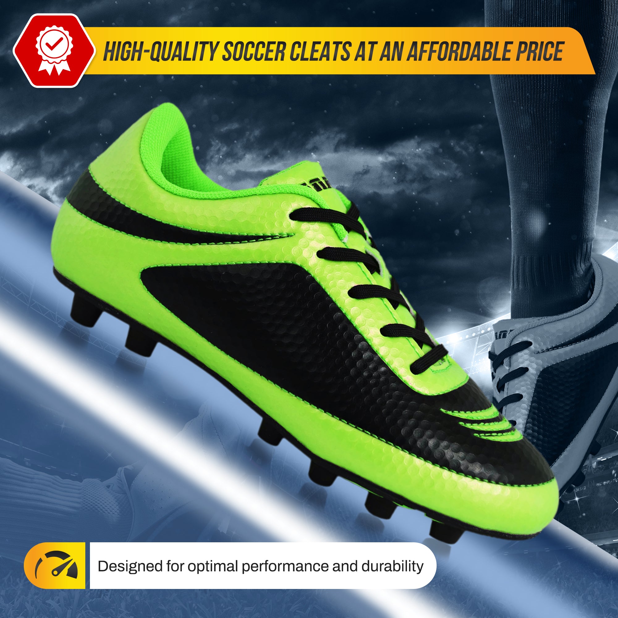 Infinity Firm Ground Soccer Shoes -Green/Black