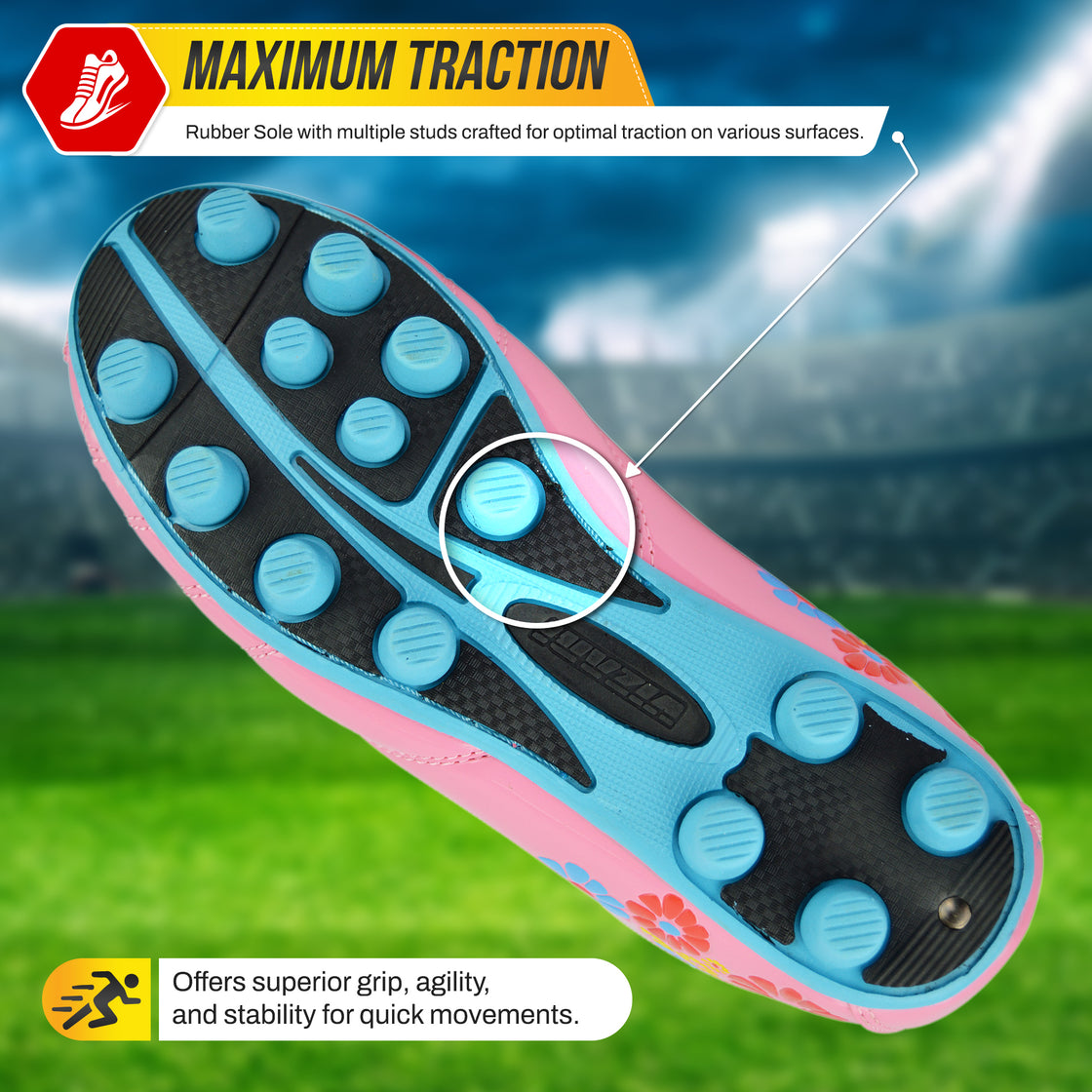 Blossom Firm Ground Soccer Shoes-Pink/Blue - Vizari Sports