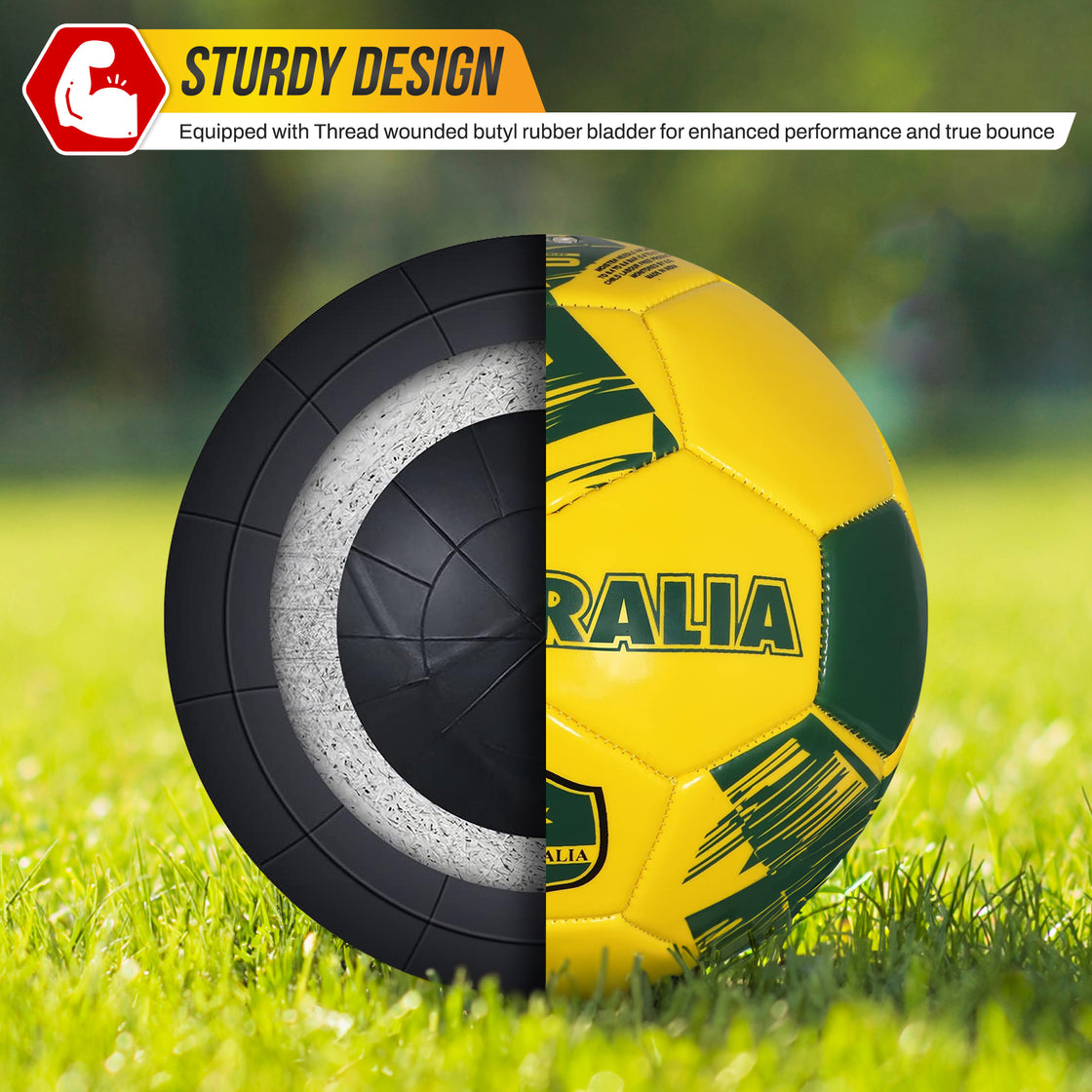National Team Soccer Balls-Australia Yellow - Vizari Sports