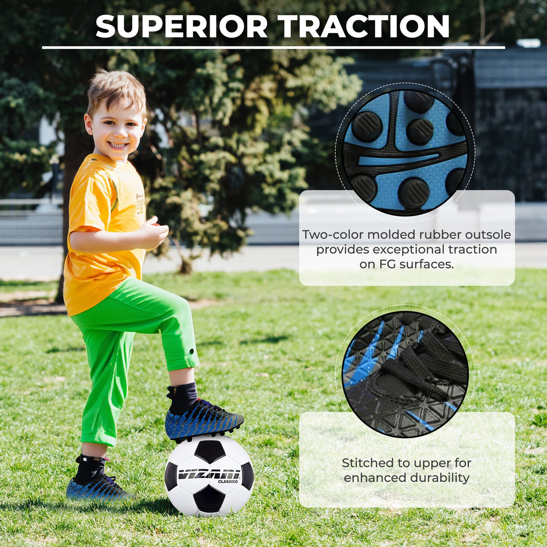 Bolt Firm Ground Soccer Shoes -Black/Sky/Silver - Vizari Sports