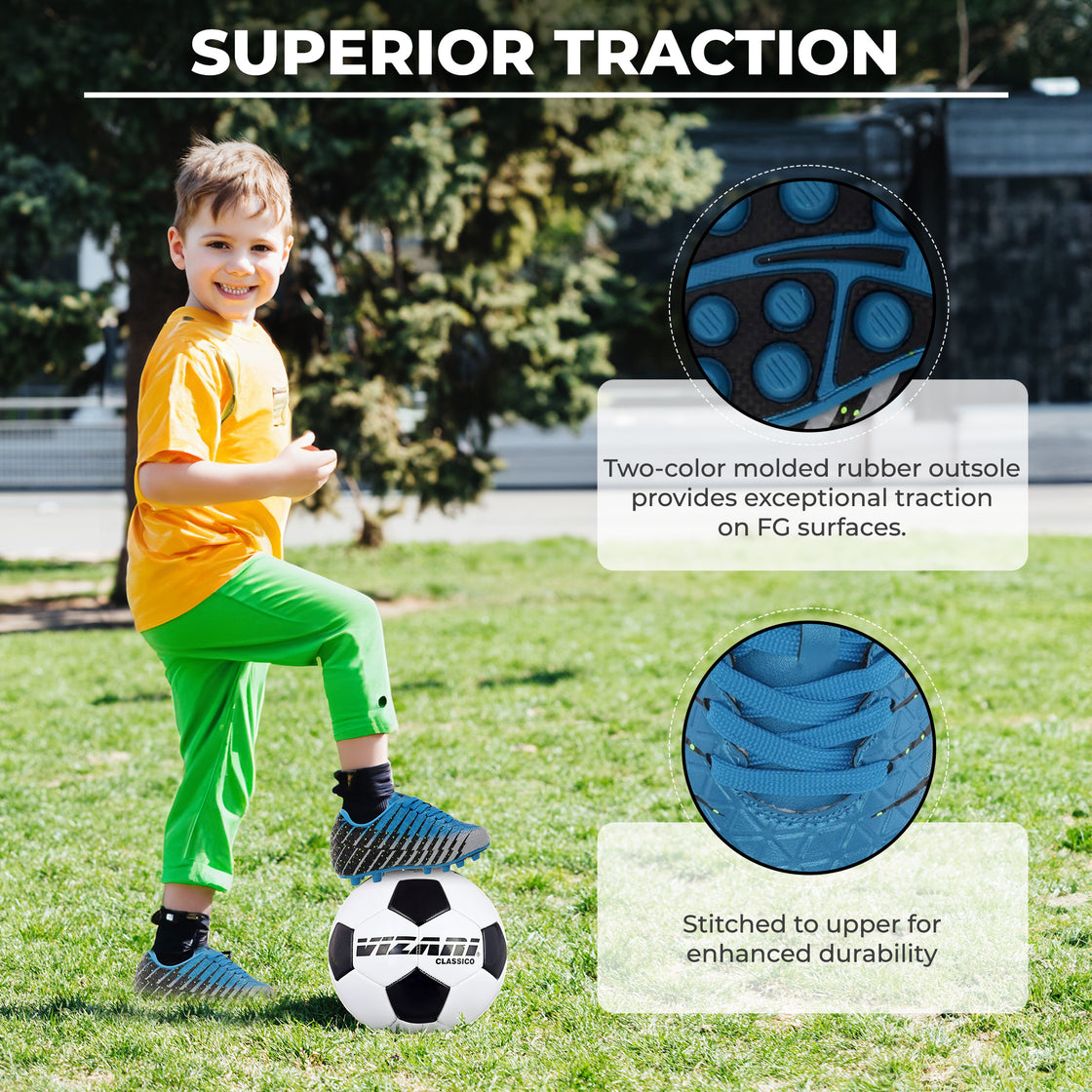 Bolt Firm Ground Soccer Shoes -Blue/Black/Silver - Vizari Sports