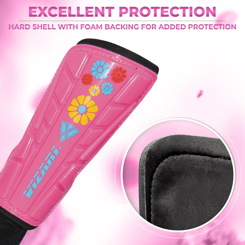 Blossom Soccer Shin Guard-Pink/Blue - Vizari Sports