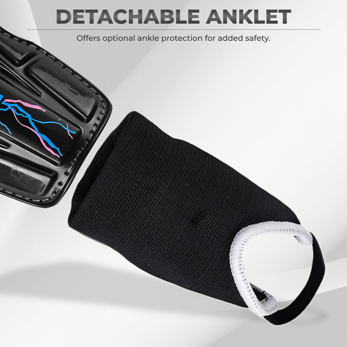 Zodiac Soccer Shin Guard with Detachable Ankle Protection-Black - Vizari Sports