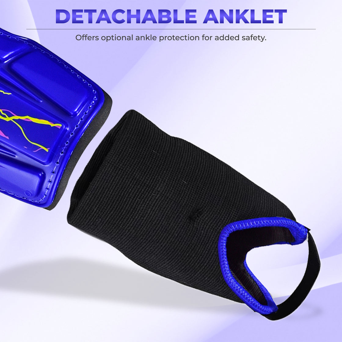 Zodiac Soccer Shin Guard with Detachable Ankle Protection-Blue - Vizari Sports