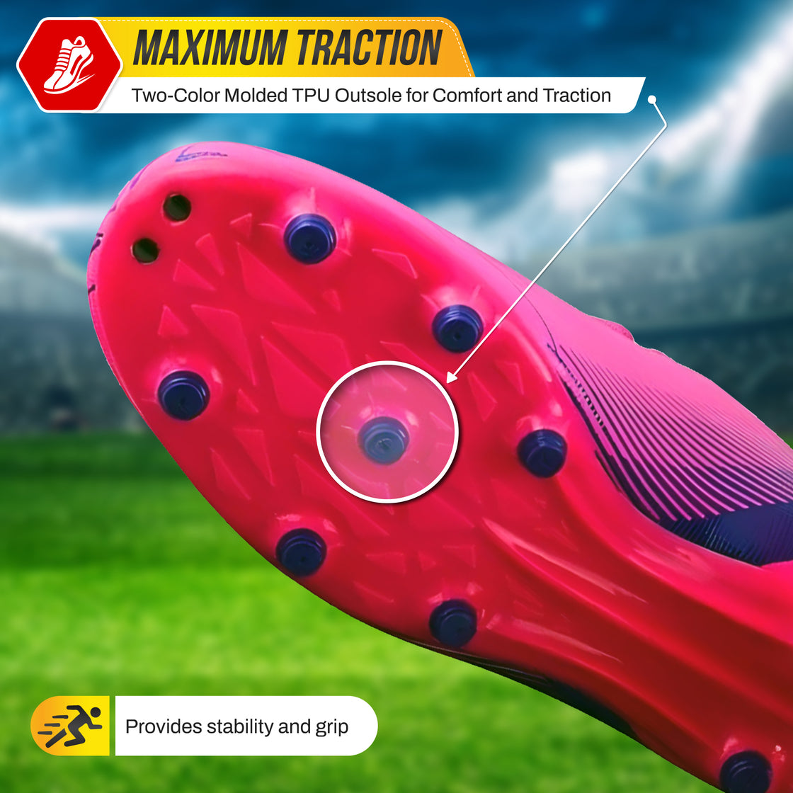 Ranger Firm Ground Soccer Shoes -Pink/Purple - Vizari Sports