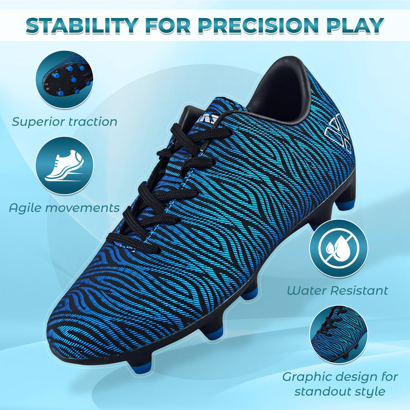 Teramo Firm Ground Soccer Shoes -Blue/Black - Vizari Sports