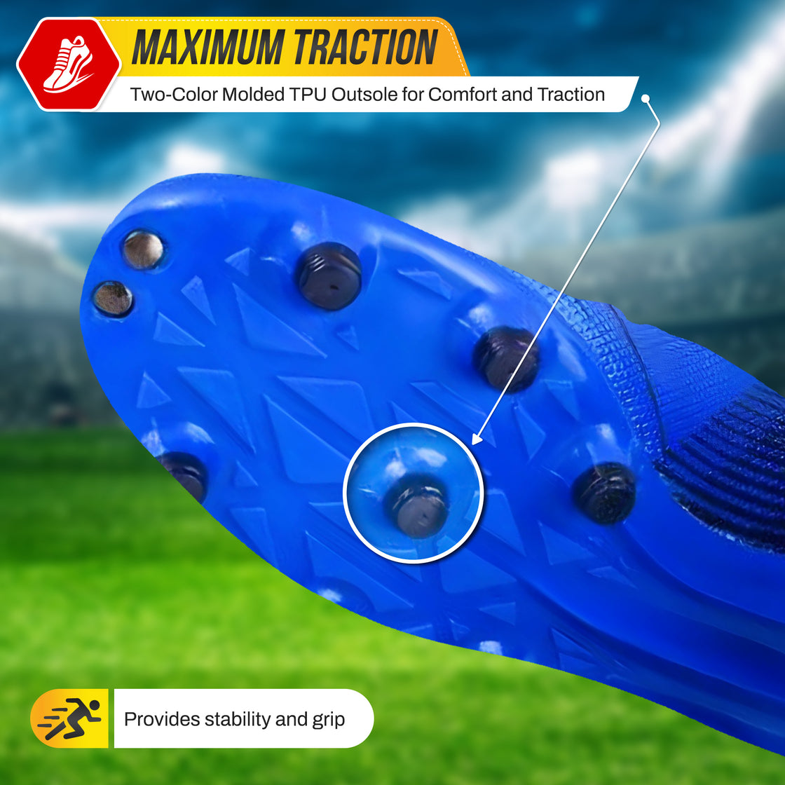 Ranger Firm Ground Soccer Shoes -Blue/Black - Vizari Sports