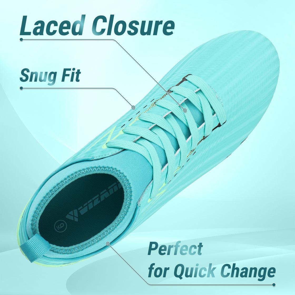 Tesoro Firm Ground Mid-Cut Soccer Shoes - Aqua/Mint - Vizari Sports