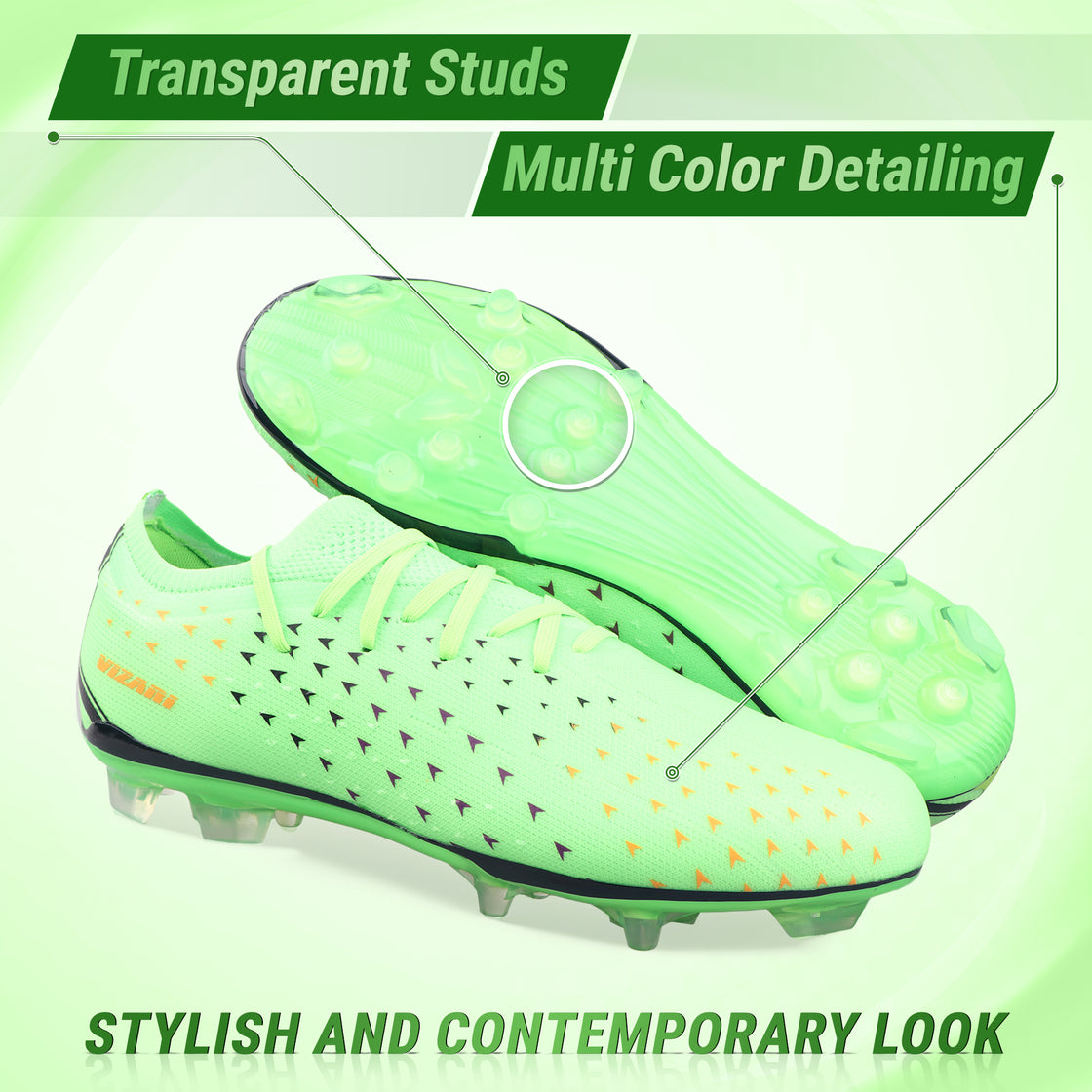 Tioga Adult Firm Ground Soccer Cleats - Lime - Vizari Sports