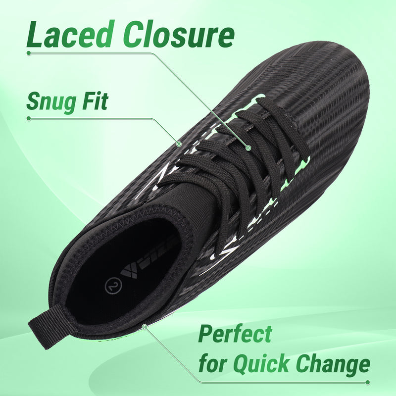 Tesoro Firm Ground Mid-Cut Soccer Shoes -Black/Green - Vizari Sports
