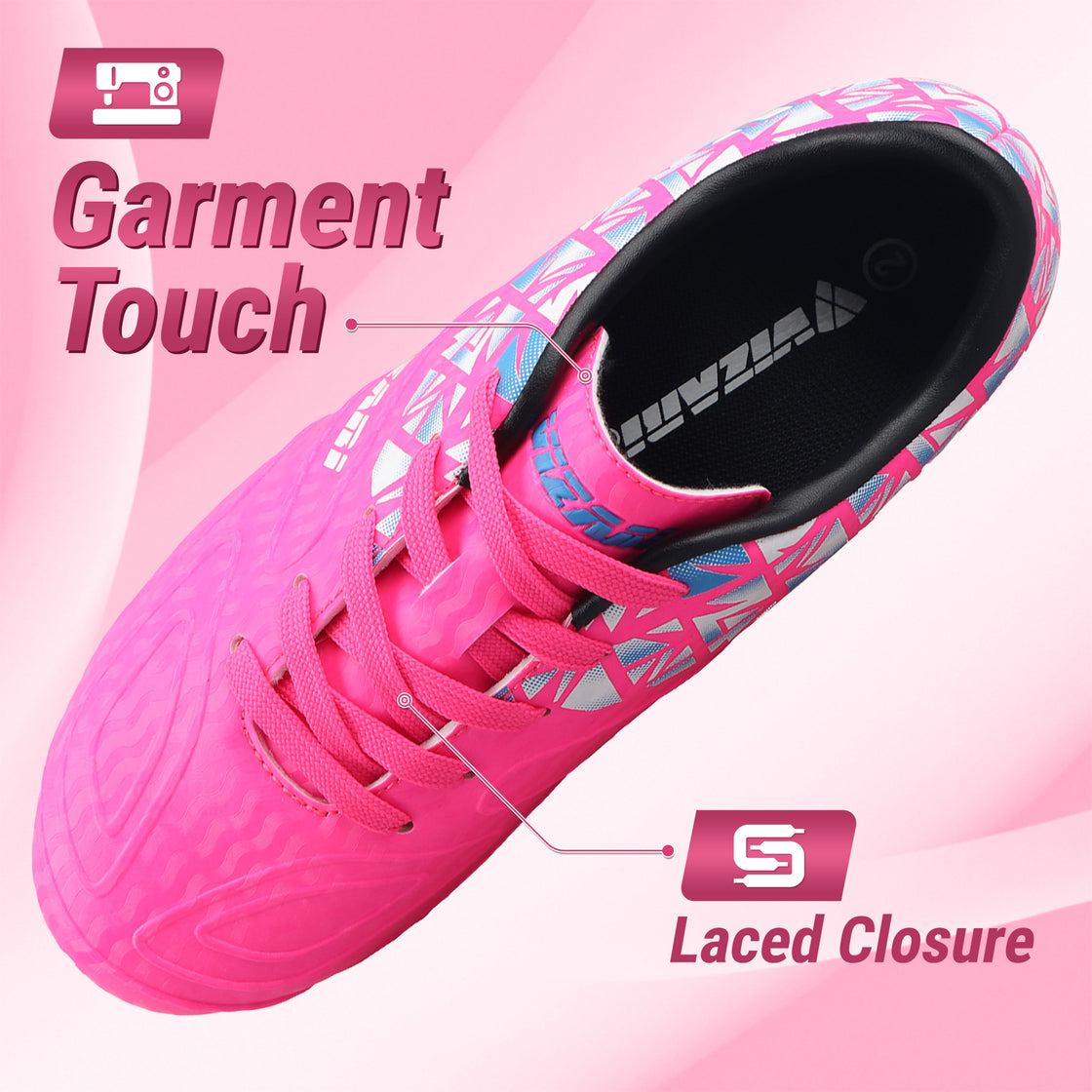 Pismo Junior Firm Ground Soccer Cleats - Pink - Vizari Sports
