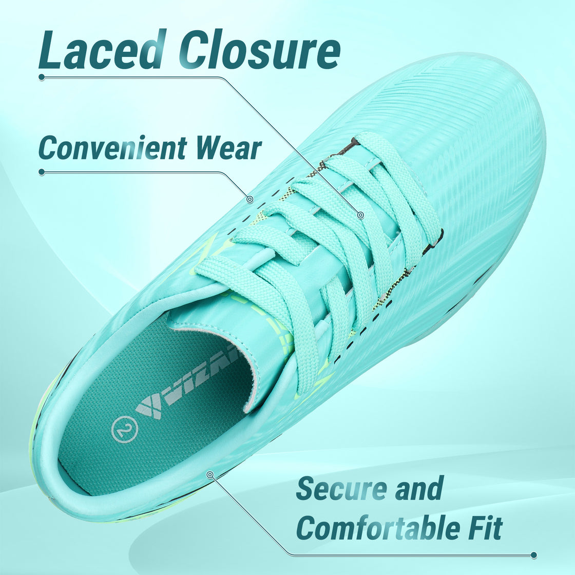 Tesoro Youth Turf Soccer Shoes - Aqua/Mint - Vizari Sports