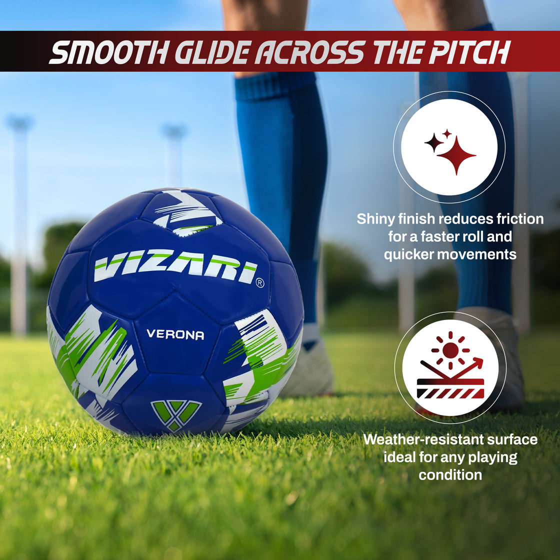 Verona Soccer Ball-Blue/White/Green - Vizari Sports