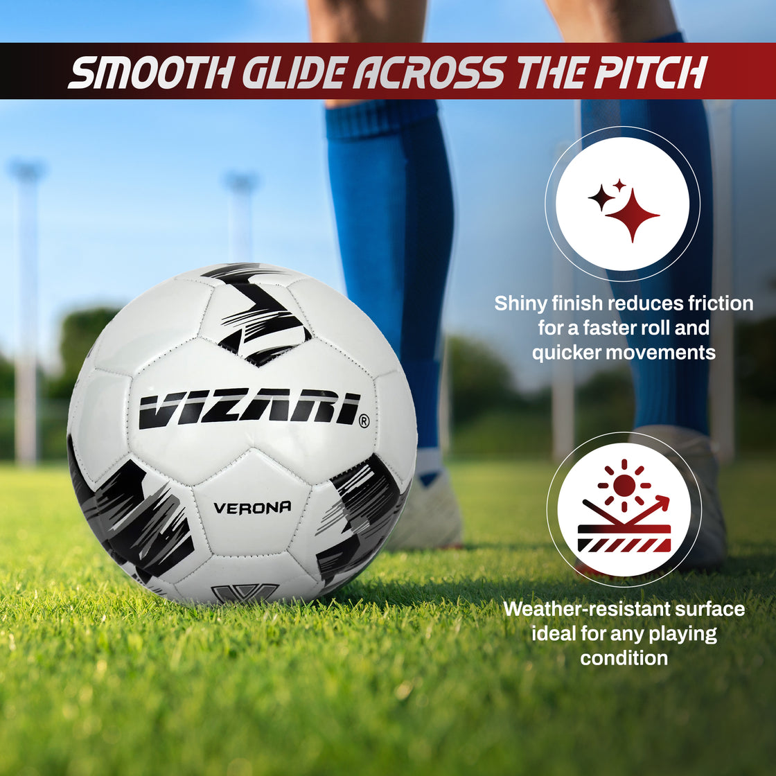 Verona Soccer Ball-White/Silver/Black - Vizari Sports