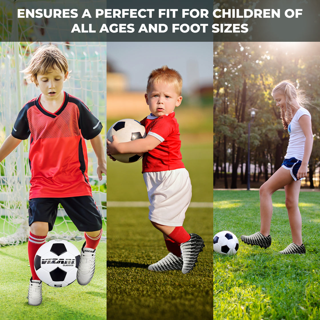 Bolt Firm Ground Soccer Shoes -White/Black/Silver - Vizari Sports