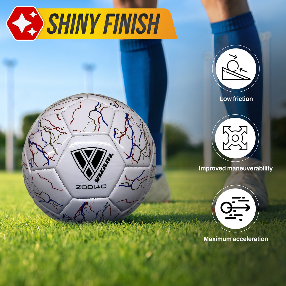 Zodiac Soccer Ball-White - Vizari Sports