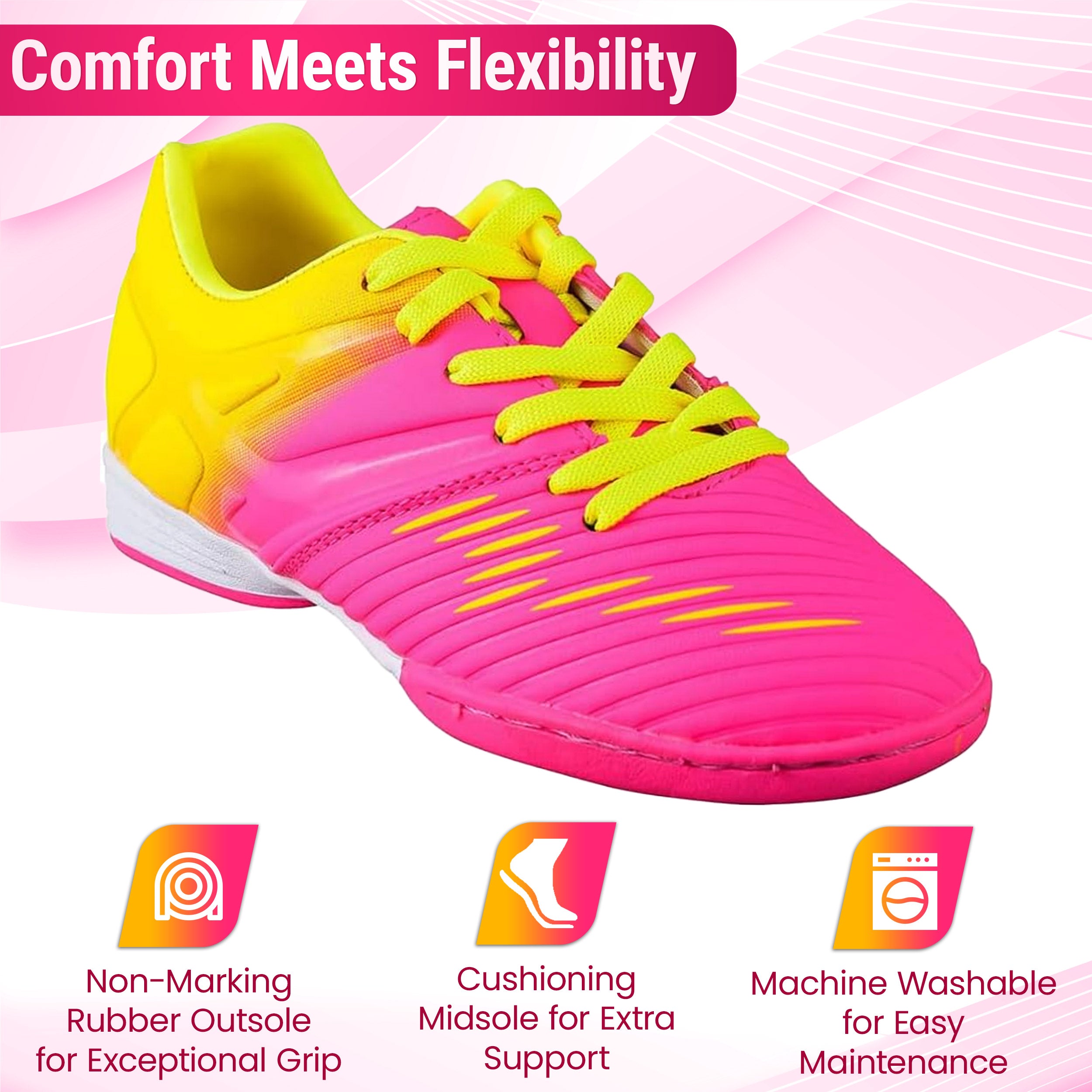 Liga Indoor Soccer Shoes -Pink