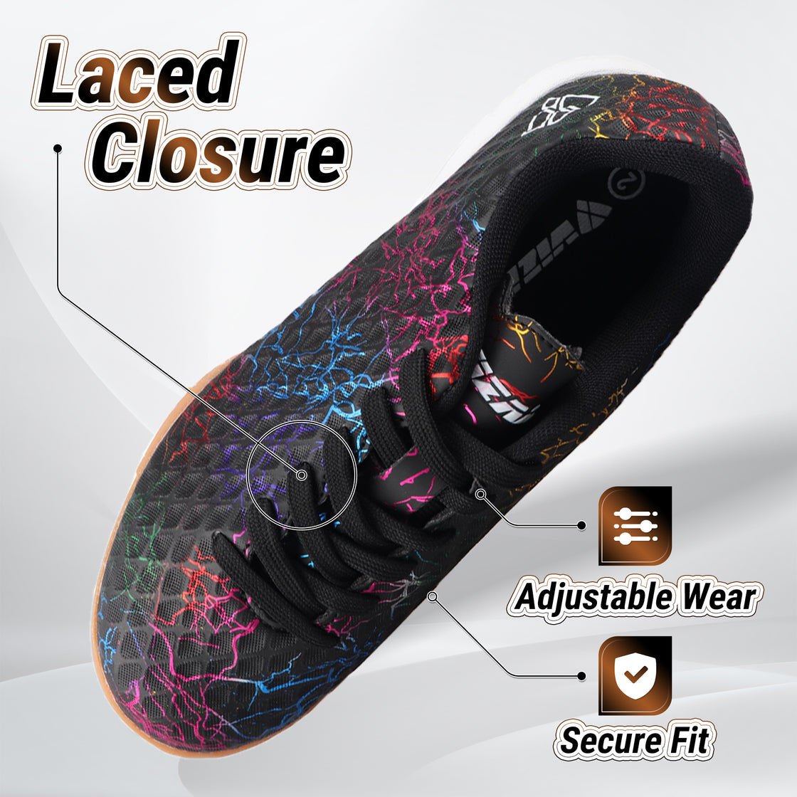 Zodiac Junior Indoor Soccer Shoes-Black - Vizari Sports