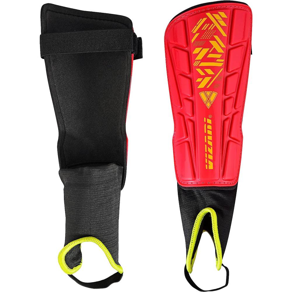 Malaga Soccer Shin Guard with Adjustable Straps-Red - Vizari Sports