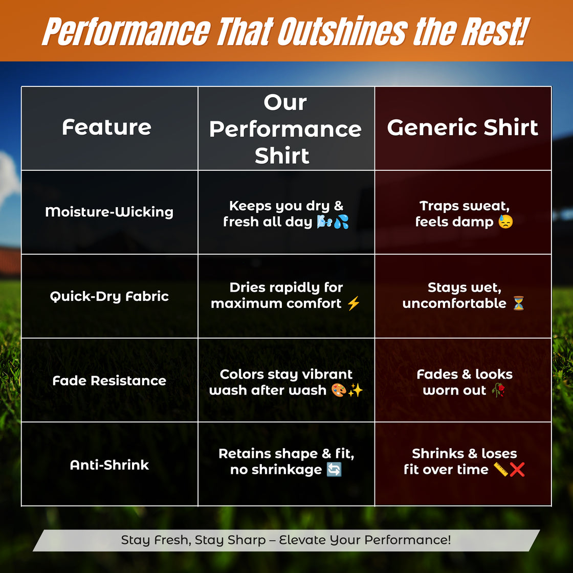 Performance T-Shirt-Red - Vizari Sports