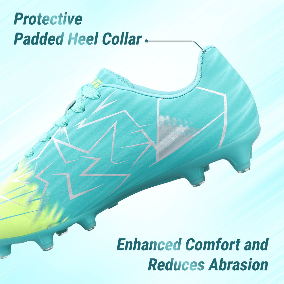 Lucia Junior Firm Ground Soccer Cleats - Aqua/Lime - Vizari Sports