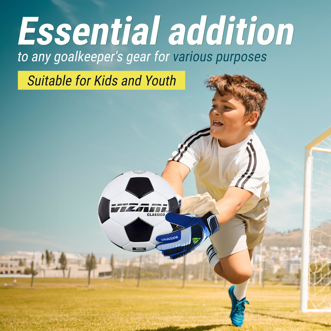 Junior Keeper Gloves-Blue/White/Black - Vizari Sports